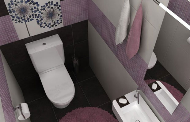 В маленьком туалете можно установить компактную сантехнику, которая не будет занимать много места