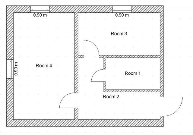 Схема квартиры, за несколько минут исполненная в CAD