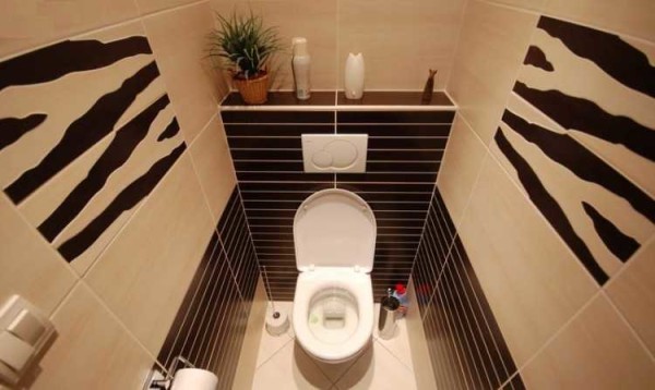 Черно-белый дизайн туалета