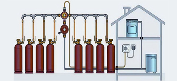 Схема баллонного газоснабжения