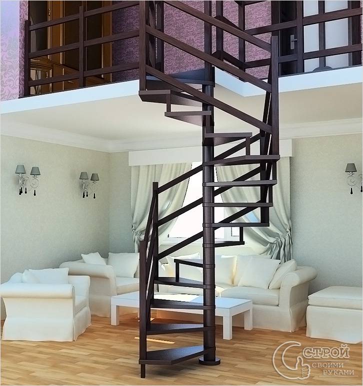 Винтовая лестница с минимальным проемом