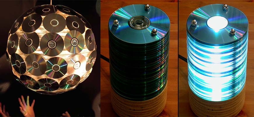Идея люстры из лазерных дисков