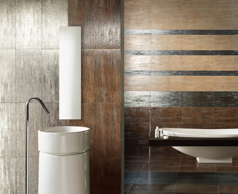 Плитка под дерево на стену в ванную — особенности и дизайн
