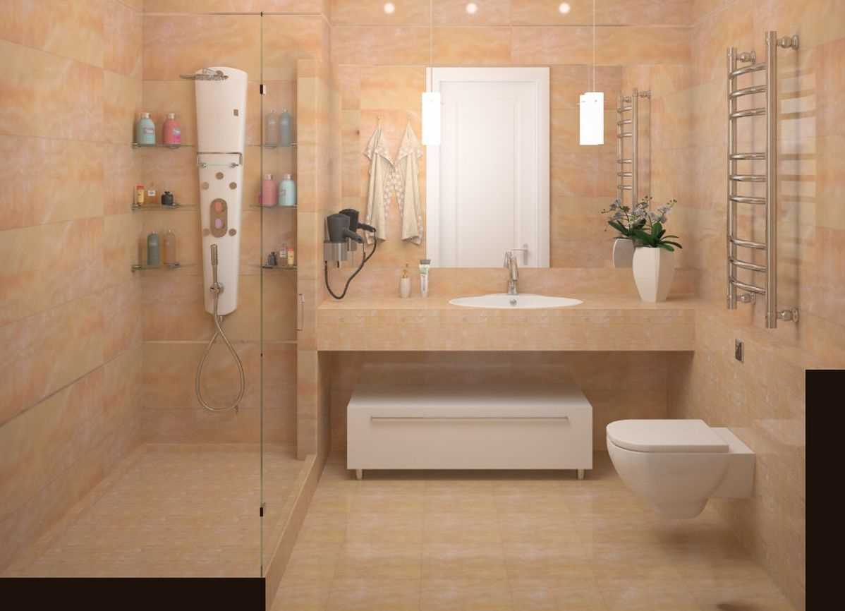 Дизайн ванной в доме п44