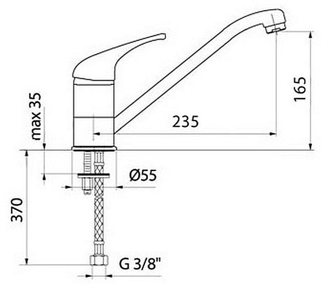 Примерная схема установки смесителя на шпильки