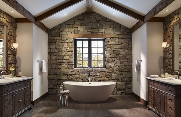Отделка ванной комнаты камнем - один из самых дорогих варианттов